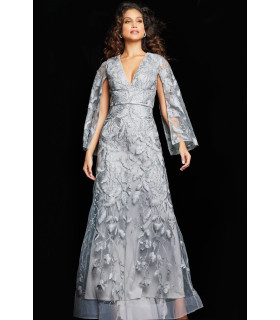 Vestido Escote en V Manga Larga Abieras