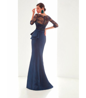 Semi-transparent Neckline, French Sleeves