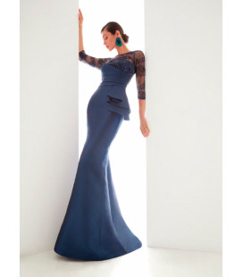 Semi-transparent Neckline, French Sleeves