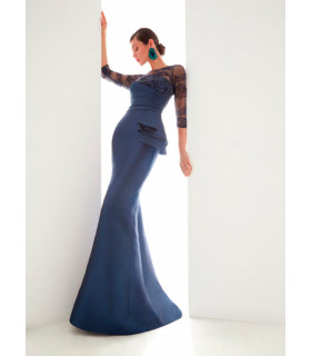 Semi-transparent Neckline, French Sleeves