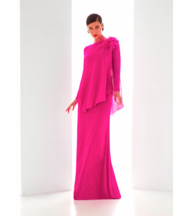 Vestido de Crepe, Manga Francesa