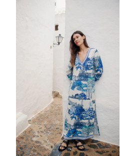 Printed V-Neck Dress