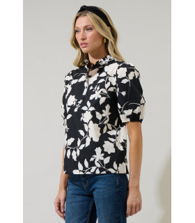 Printed High Neck Blouse
