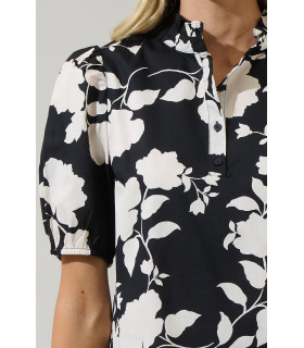 Printed High Neck Blouse