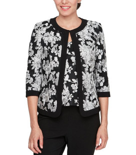 Floral Embroidered Blouse, Round Neck