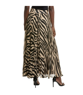 Animal Print Pleated Skirt