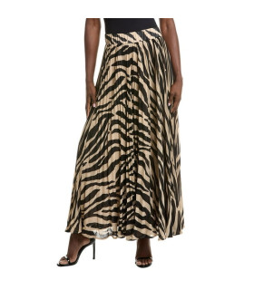Animal Print Pleated Skirt
