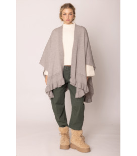 Ruana with Ruffled Hem
