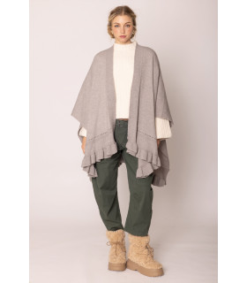 Ruana with Ruffled Hem