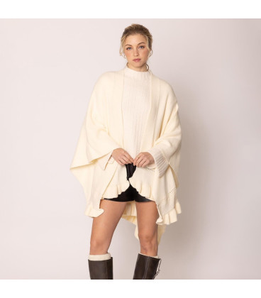 Ruana with Ruffle Detail
