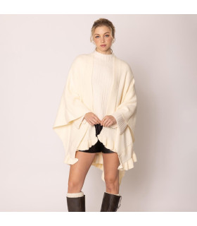 Ruana with Ruffle Detail