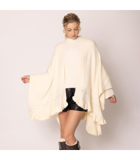 Ruana with Ruffle Detail