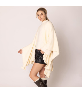 Ruana with Ruffle Detail