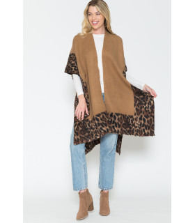 Leopard-Trimmed Kimono
