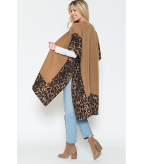Leopard-Trimmed Kimono