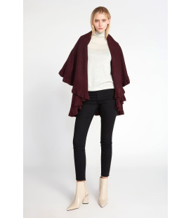 Wine Ruffled Shawl