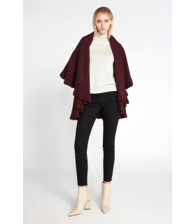 Wine Ruffled Shawl