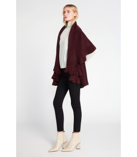 Wine Ruffled Shawl