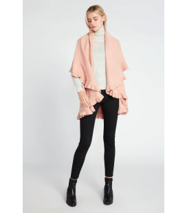 Chal con Volante Rosa