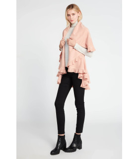 Chal con Volante Rosa