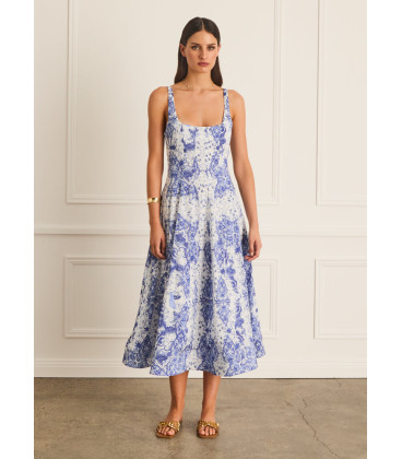 Vestido Midi de Escote Cuadrado