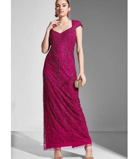 Vestido Mangas Cortas, Escote en Espalda