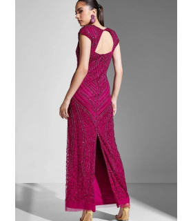 Vestido Mangas Cortas, Escote en Espalda