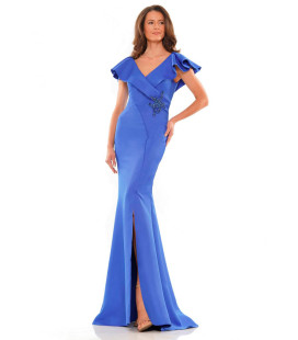 Vestido escote V mangas cortas