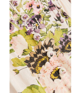 Vestido midi de lino con estampado floral
