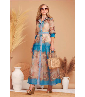 Floral print dress in blue