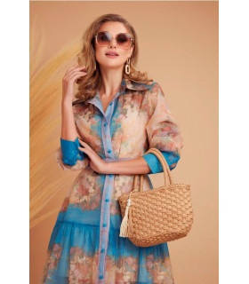 Floral print dress in blue