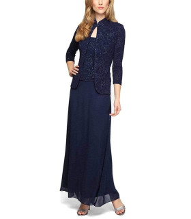 Sleeveless Square Neck Formal Dress with Jacket