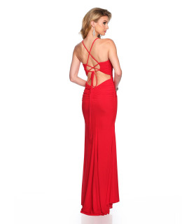 Ruched Mesh Gown