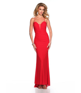 Ruched Mesh Gown