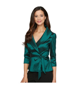 Blusa de tafetán con mangas 3/4