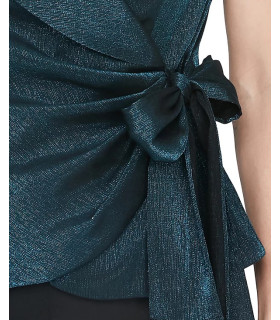 V-neck blouse with bow at the waist