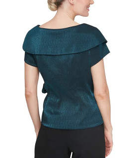 V-neck blouse with bow at the waist