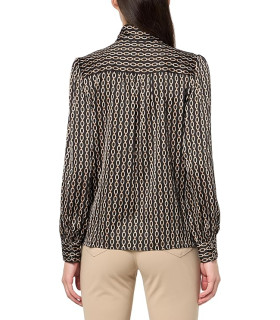 Long-sleeved blouse with a knotted neckline