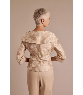 Floral Print Tie-Front Shawl Collar Jacket