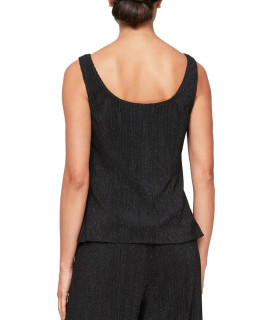 Blusa con chaqueta abierta, cuello redondo y mangas 3/4