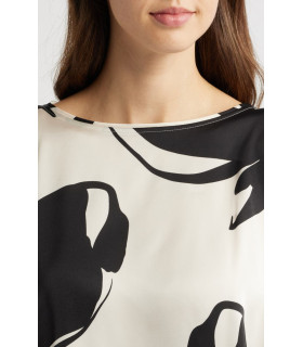 Floral print cape blouse
