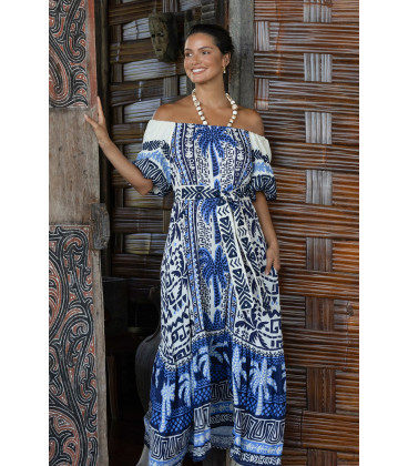 Palm print dress