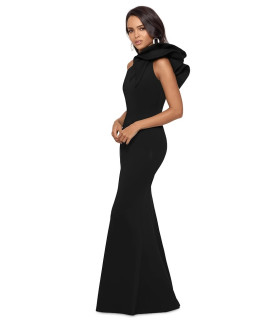 One-shoulder crepe dress