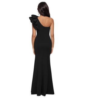 One-shoulder crepe dress