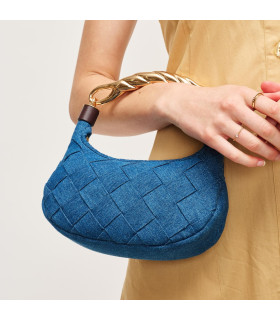 Woven Denim Handbag