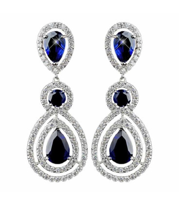 Dangling earrings with zircons