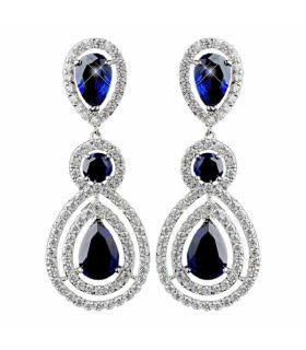 Dangling earrings with zircons