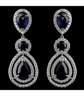 Dangling earrings with zircons