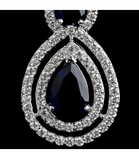 Dangling earrings with zircons