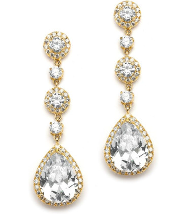 Pendientes colgantes de gota cristal